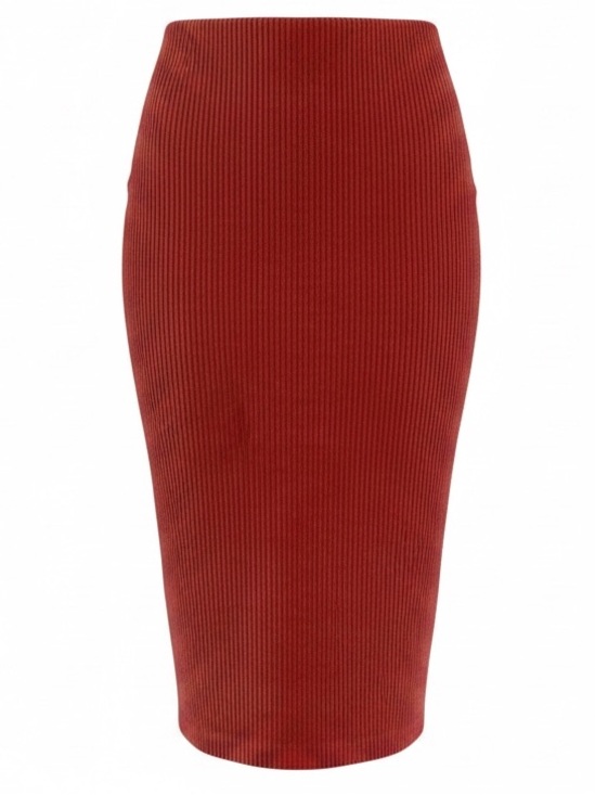 Anthropologie Dresses & Skirts - Anthropologie Ribbed Pencil Skirt in Orange/Rust, Size Medium, EUC